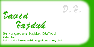 david hajduk business card